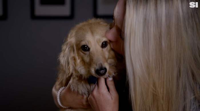 Jodi Ewart Shadoff and her dog Winston